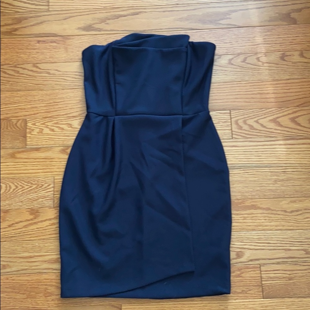 Navy Strapless Dress